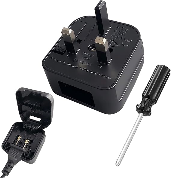 1 PCS US to UK Plug Adapter,UK Plug Convertor Adaptor,American to UK Plug Adapter,2 Pin to Uk Adaptor with Screwdriver Convert from USA,China,Japan,Type a Plugs to Uk with Safety Fuse,ABS(Black)