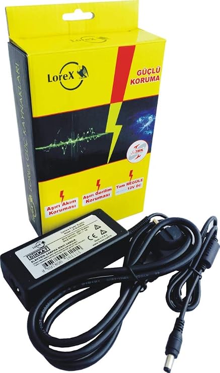 LOREX LR-GUCSW5 12V 5A Plastik Kasa Adaptör - Power Kablosu Dahil