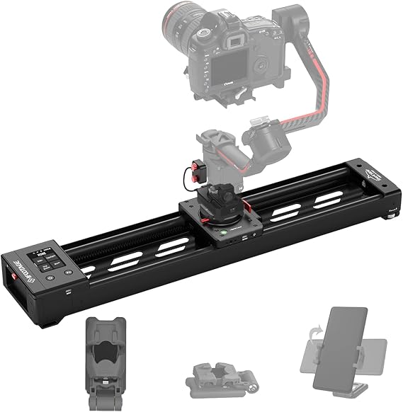 IFOOTAGE Shark Slider Nano II 660,Motorized Camera Slider with Gray Phone Holder,Compatible with DJI RS2, RS2Pro, RS3 Pro, RS4, RS4 Pro,Video Stabilizer Rail,Video,Timelapse,Panorama,Stop Motion,Marco