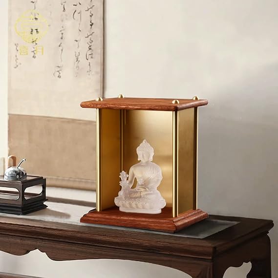 Temple Decor Altar for Buddha Statues, Churches Altar for Both Desktop wall mounting, Home Meditation Shrine, Retro Buddhist Altar, for Buddhist Instruments, Statues.
