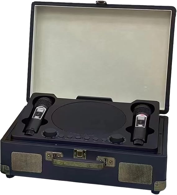 Karaoke Machine with 2 Mics, Smart Connection, 10m Range, 5 Play Methods, Perfect for Adults and Family Fun Entertainment