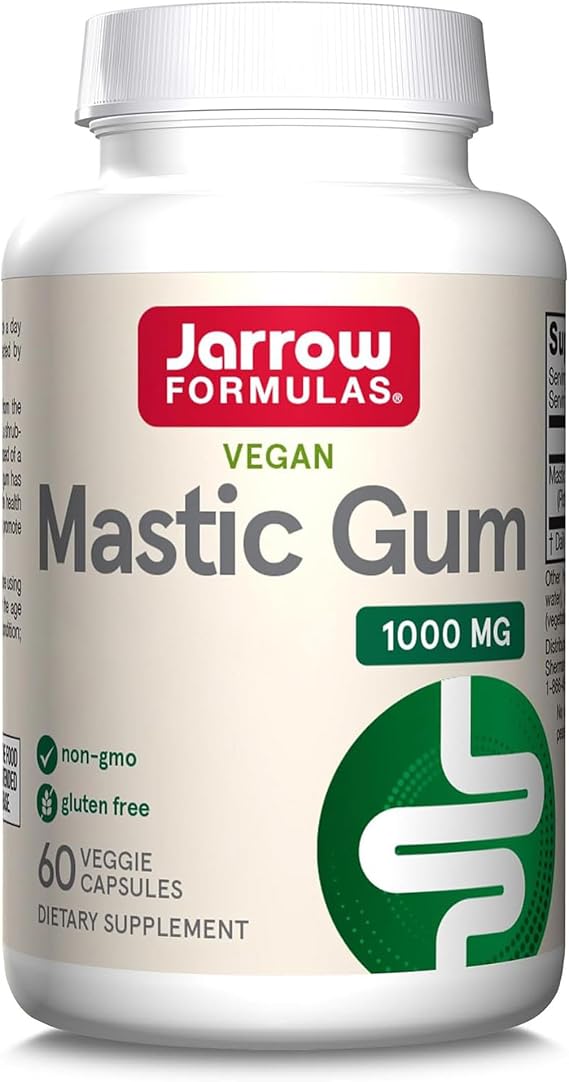 Jarrow Formulas, Mastic Gum, 500mg, Mastic Gum Resin, High Dose, 60 Vegan Capsules, Vegetarian, Soy Free, Gluten Free, Non-GMO