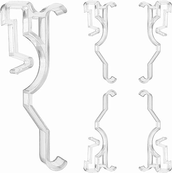 Valance Clips 6pcs 2.5" Clear Plastic Hidden Retainer Holder Installation Bracket for 2inch Horizontal Wood and Faux Wood Blinds with a 2-1/2" (64mm) Arc-Shaped Slat
