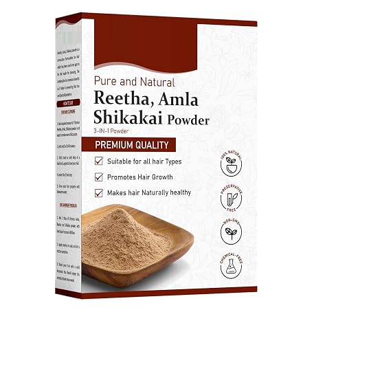 BETT Premium Amla, Reetha, Shikakai Powder Combo Pack for Healthy Hair