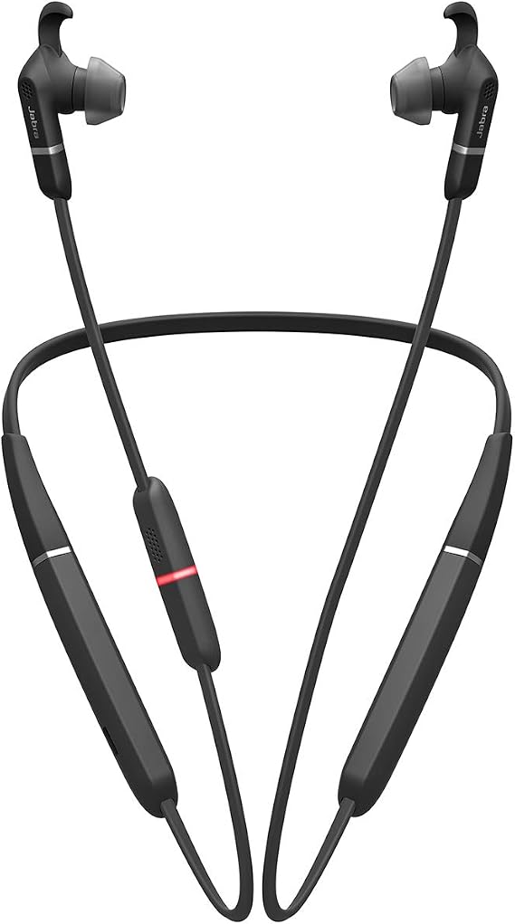 Jabra Evolve 65e Wireless Neckband Headset, Link 370, MS-Optimized Bluetooth Headset with up to 13 Hours of Battery Life Superior Sound for Calls and Music
