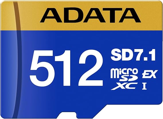 ADATA 512GB Premier Extreme microSDXC SD7.1 Express Card for Nintendo Switch 2, PCIe Gen3 x1 / U3 / C10 / V30, Up to 800/700 MB/s, 4K Video Recording, Compatible w/ASUS ROG Ally (UD512GEX3L1-C)