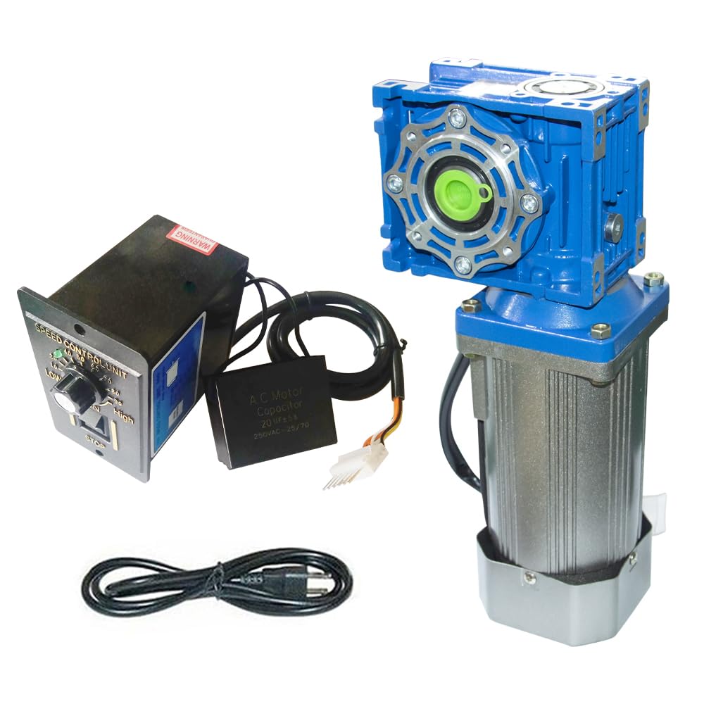 High Torque 110V 180W Electric AC Worm Gear Motor 35RPM with AC Speed Controller Kits Shaft Diameter 18mm for Industry