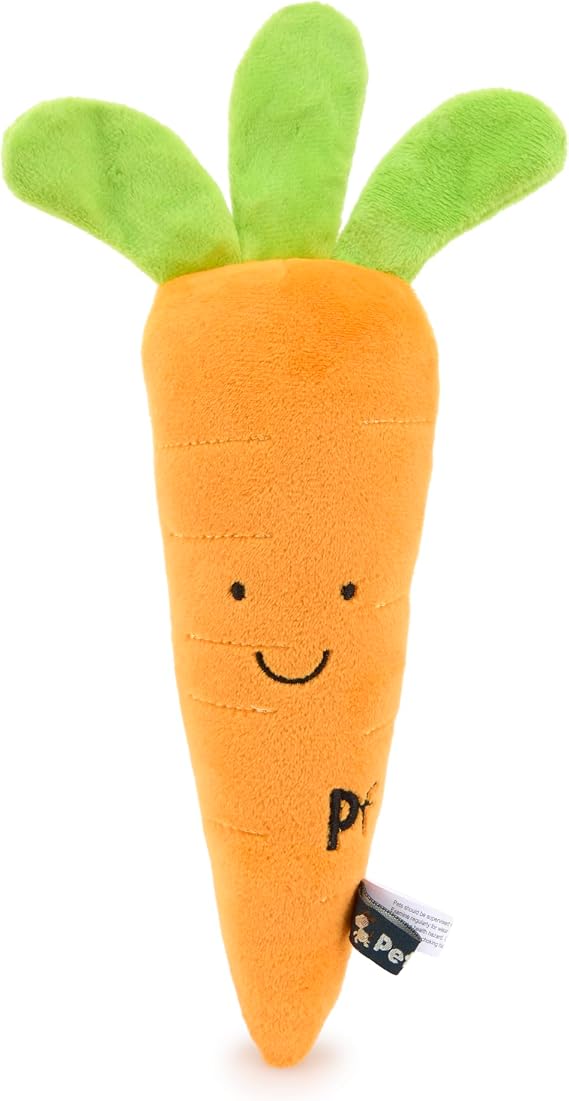 Petface Foodie Faces Fluffy Carrot Dog Toy