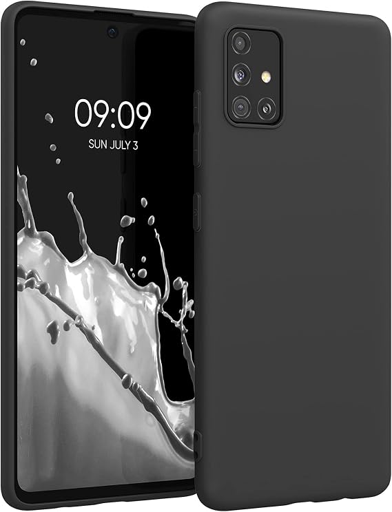 kwmobile Case Compatible with Samsung Galaxy A51 Case - Soft Slim Protective TPU Silicone Cover - Black Matte