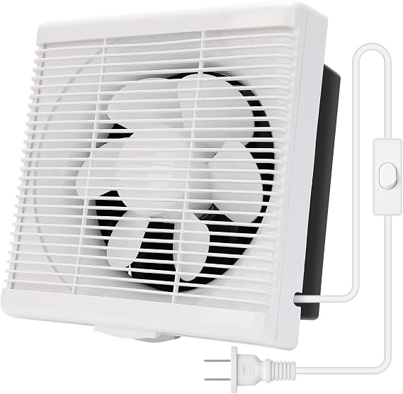 10 Inch Exhaust Fan with Mesh and Anti-Backflow Check Valve, 110V