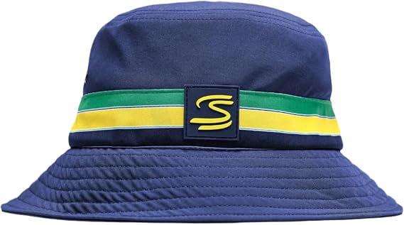 Ayrton Senna F1 Stripe Bucket Hat Blue