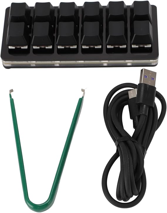 Tissting 12 Key Programmable Gaming Keyboard Black USB Mini