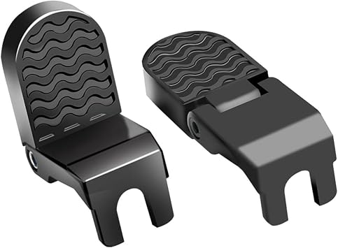 Aluminum Alloy Folding Rear Passenger Footrest Pedal Pegs for Electric Bike and Motorcycle, Lightweight MTB Bicycle Stunt Peg Accessories with Reserved Hole Mounting, Black 10mm orM15