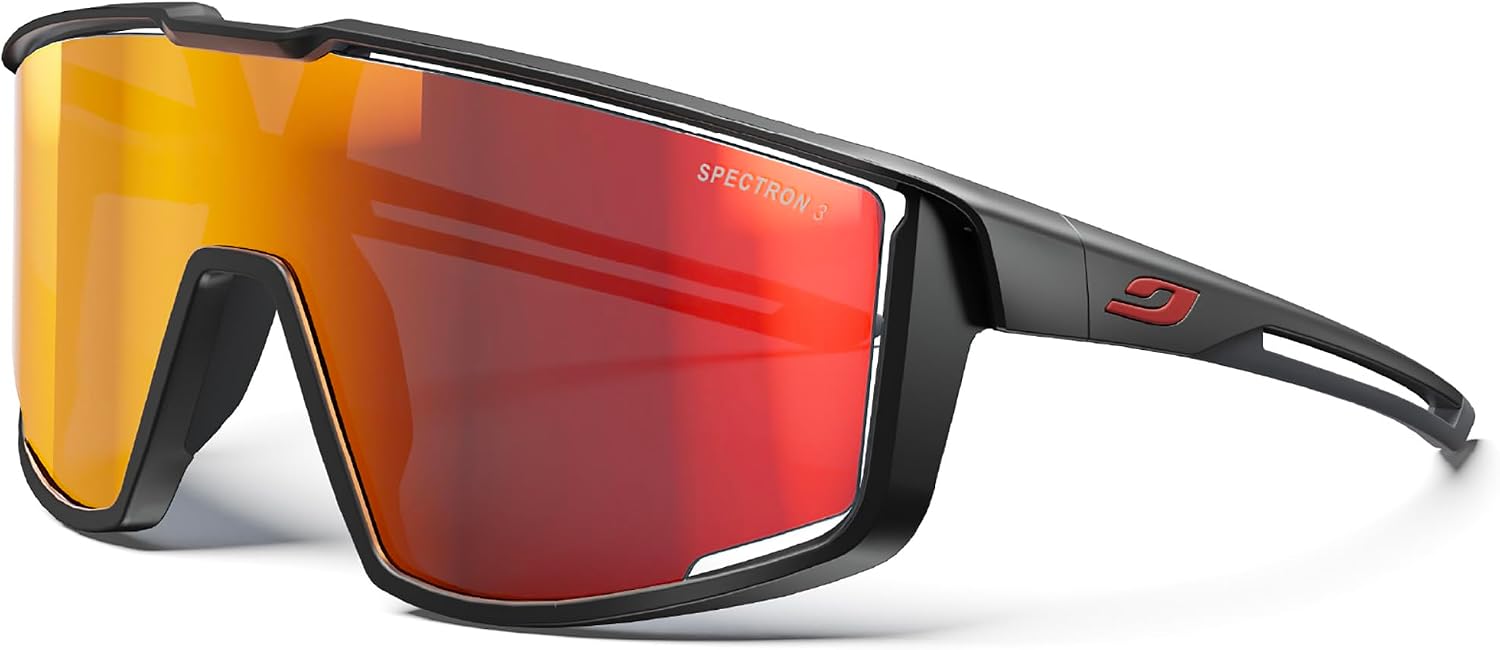 Julbo Furious Performance サングラス - ブラックフレーム - スモーク/レッドミラーレンズSpectron 3