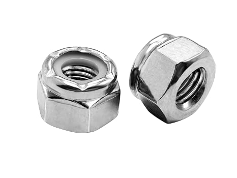 50pcs 5/16-18 Nylon Insert Hex Lock Nuts, 304 Stainless Steel Locknuts, UNC Nuts Fasteners, Stainless Nuts with Nylon Insert for Secure Locking