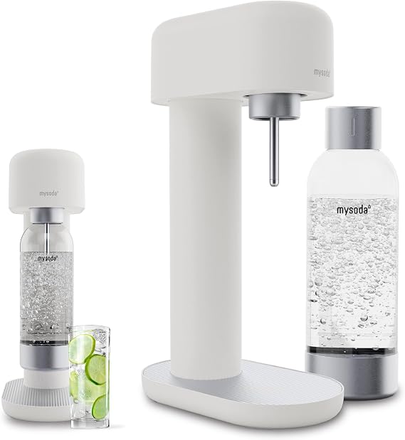 MySoda Ruby 2 Carbonated Water Machine, with 1L Bottle - White