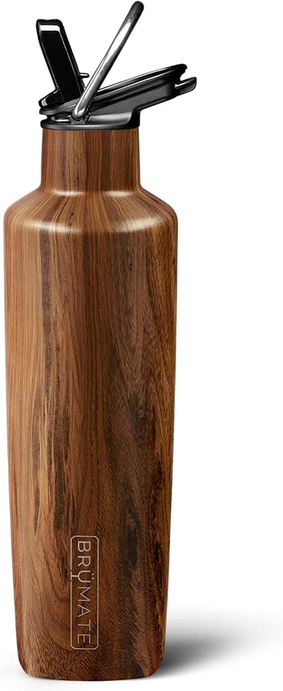BruMate ReHydration Mini Kids Water Bottle | 100% Leakproof Insulated Water Bottle for Kids with Straw | Stainless Steel Water Canteen | Perfect Kids Water Bottle for School | 16oz (Walnut)