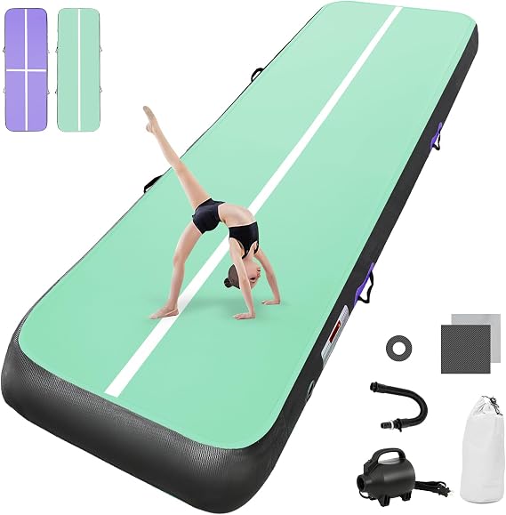 Inflatable Tumbling Gym Mat 10cm/20cm high 2M/3/4M/5M/6M/7M/8M/9M/10M/11M/12M Inflatable Air Gymnastics Mat Training Mats Gymnastics tumbling mat with Air Pump