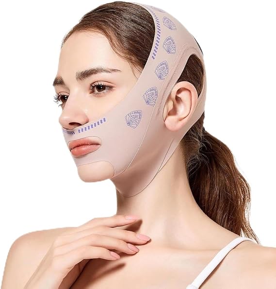 V Face Masks Reusable V-Line Mask Chin Strap Sleep Apnea Face Lifting Mask for Women Double Chin Remover Lifting Mask for Double Chin and Saggy Face Skin
