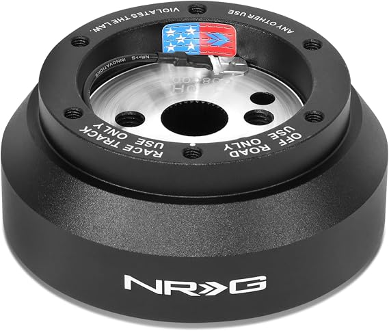 NRG Innovations NRG-SRK-170H Racing Style Steering Wheel Quick Release Short Hub Adapter, 6 X 70mm Bolt Pattern, Black Body