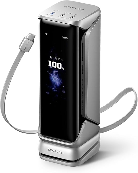 EF ECOFLOW Rapid Pro X Power Bank, 27650mAh 4-Part with 300W Output, Portable Charger with 140W Built-in Cable, for MacBook, iPhone, Laptops, and More