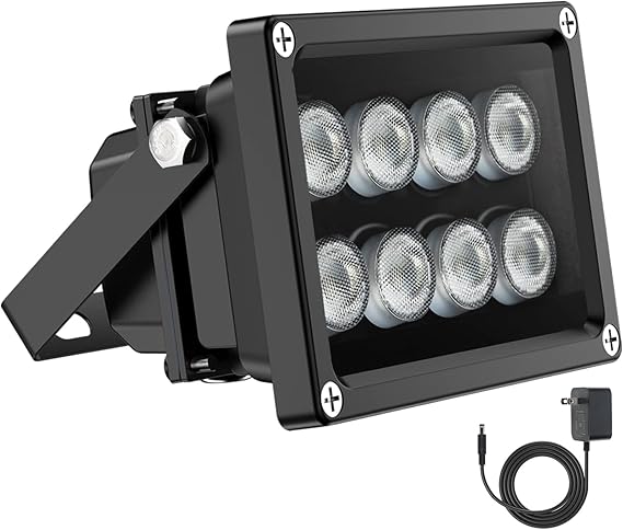 Univivi 8-LEDs IR Illuminator 850nm Infrared Flood Light for Night Vision