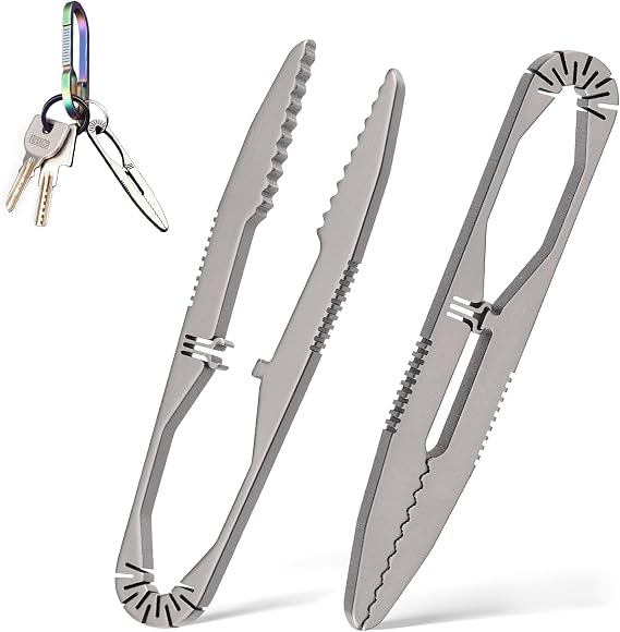 Titanium Precision Tweezers - High-Accuracy, Anti-Slip Design, Multi-Purpose EDC Tool for Outdoor, Camping, Repair, Gardening, and More