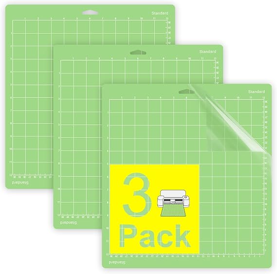 Gwybkq Standard Cutting Mat 12x12 in, 3 Pack Adhesive Sticky Green Mats