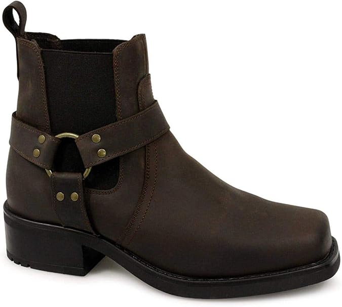 Men's Cowboy/Biker Terminator Real Leather Ankle Boots