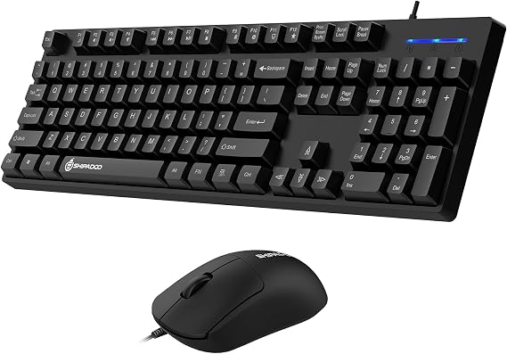 104 Keys Gaming Keyboard and Mouse,Wired Full Size Keyboard,Wired Kids Computer Keyboard,Compatible with Windows,macOS,Value Combo Set (Black Keyboard and Mouse)