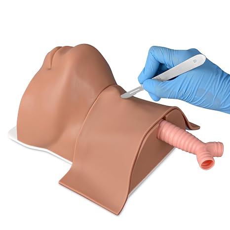 Cricothyrotomy Task Trainer, Cricothyrotomy Simulator | Tracheostomy Trainer, Medium Skin
