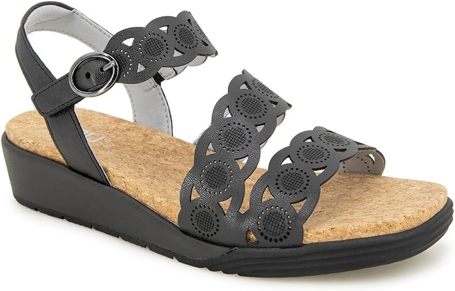 JBU by Jambu Women's Winona Sandals Black Shimmer