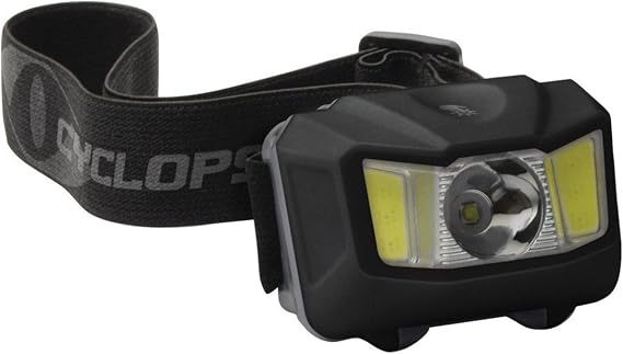 Cyclops HL250 Conductive Touch Headlamp | Tactical Durable Lightweight Compact Adjustable Headband 3 Light Modes Bright 3 Color LED 250 Lumen Head Flashlight | AAA Batteries Included