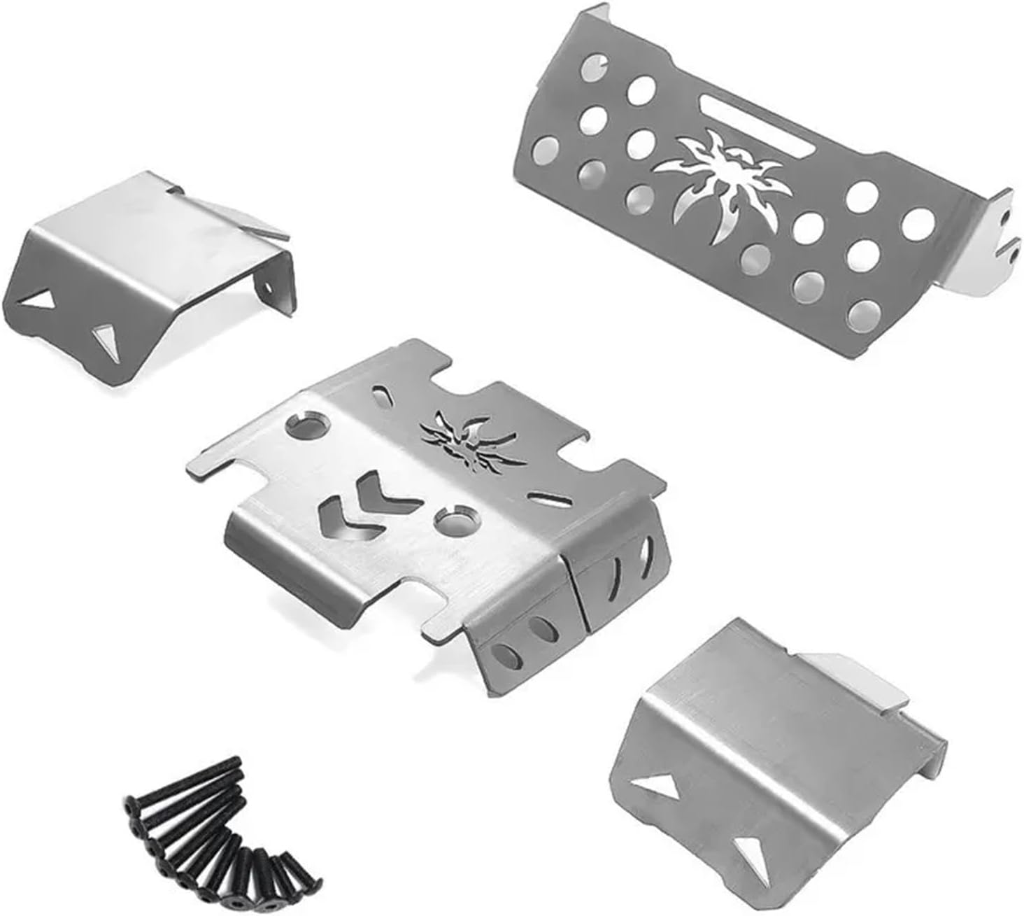 RC Replacements Spare For Croboll Hd6100 For Mk07 For Jk07 1/7 Rc Remote Control Car Stainless Steel Skid Plate Chassis Upgrade Parts