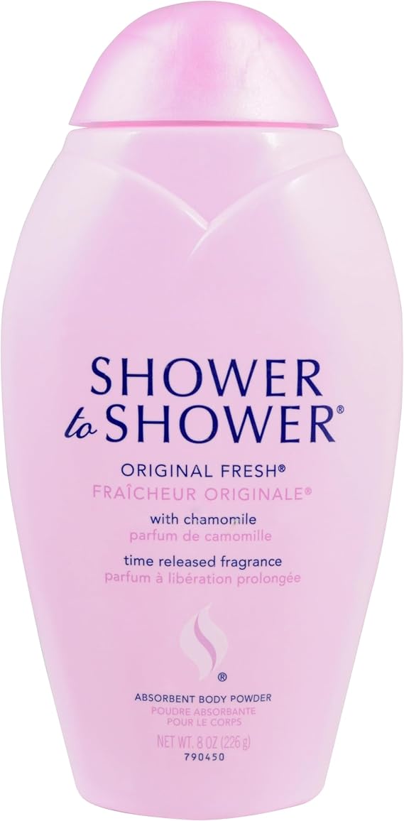 Shower to Shower Original Fresh Body Powder with Chamomile for Men & Women, Talc Free, Sweat Absorbing, Prevents Chafing & Odor - 8 Ounce