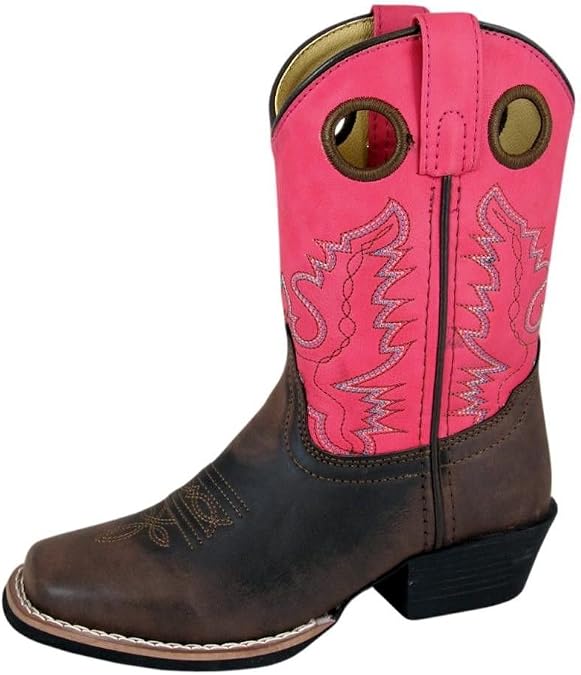 Smoky Mountain Girls' Memphis Western Boot Square Toe Brown 2 D(M) US