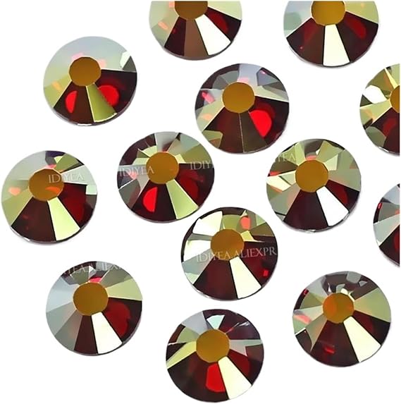 Non Hot Fix Crystal Flat Back Rhinestone Strass Glitters Stone for DIY Nail Art Wedding Diamond(Dark Siam Shimmer,SS30 288pieces)