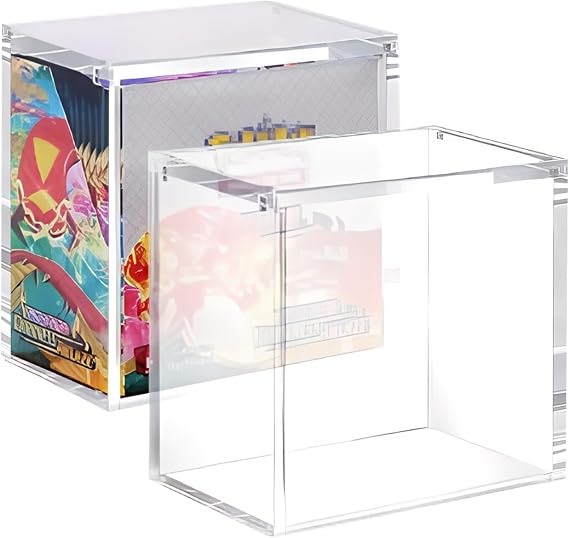 Acrylic Box, Display Case for Booster Box, Transparent Acrylic Display Boxes, Stackable Booster Box Case Protector with 8mm + 5mm Ultra Thick Acrylics and Magnets Lid