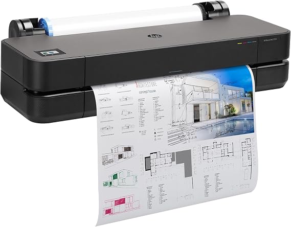 HP DesignJet T210 Large Format 24-Inch Plotter Printer for Easy CAD & Poster Prints (8AG32T), Includes 2-Year HP Care Pack with Onsite Support