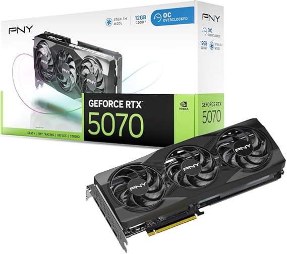 PNY GeForce RTX™ 5070 12GB OC Triple Fan Graphics Card DLSS 4