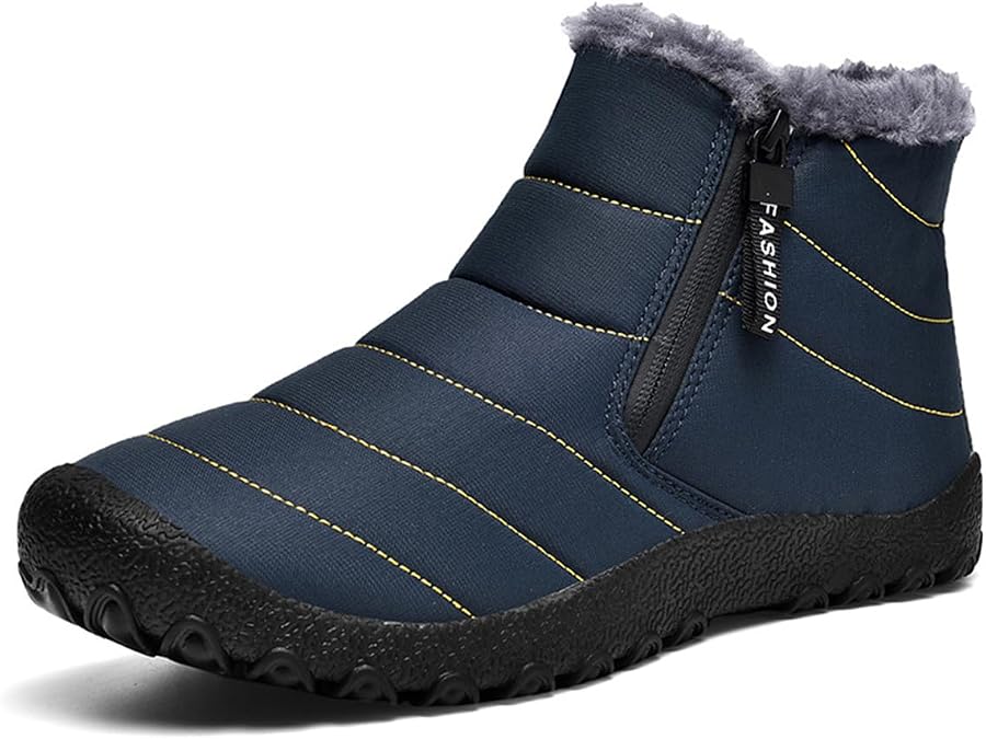 Winter Boots Mens Ankle Walking Boots Warm Fur Lined Booties Outdoor Snow Boots