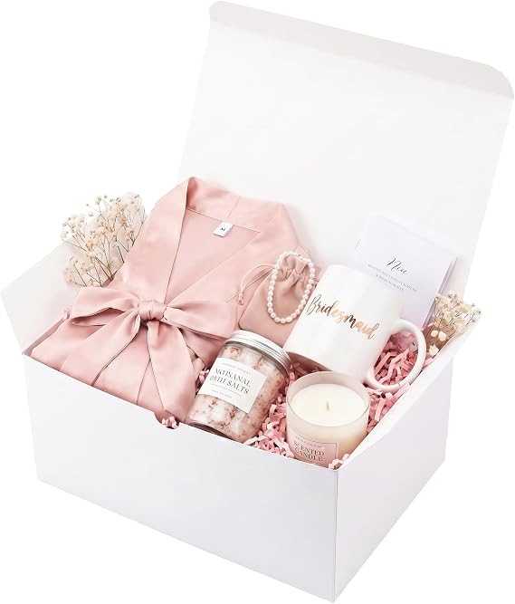 UnicoPak 10 Pack 10x7x5 Deep Gift Boxes, Large White Gift Boxes for Presents Bridesmaid Proposal Box, Ideal for Plenty Gifts, Great for Product Giving and Storing or Organizing Items