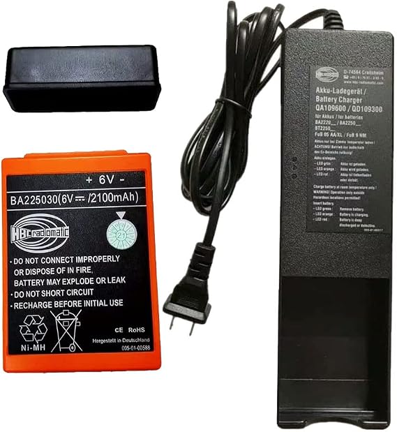 HBC Radiomatic 220V Battery Charger for ba225030 +2100 mAh Battery (D-74564 FLG 105B 230V/115V FLG-105B Direct Charger QA109600 for BA225030)