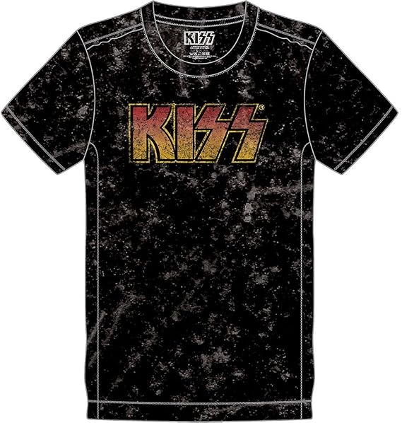 Kiss New York Kiss T Shirt Classic Band Logo New Official Men's Black Snow Wash Size L