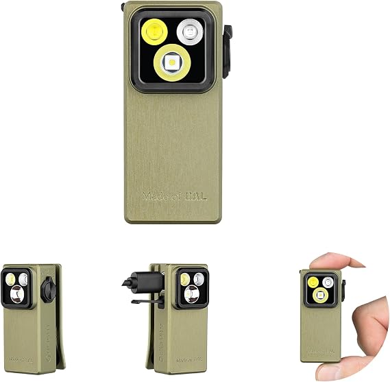 OLIGHT Oclip Ultra Rechargeable EDC Flashlight, UV Light, Olive Green