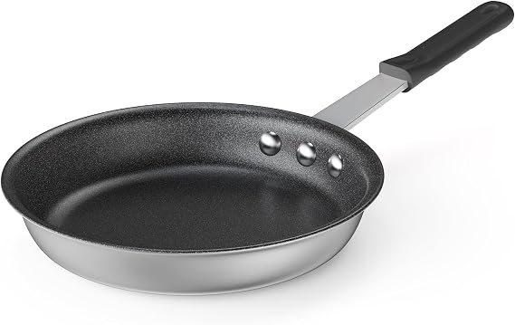 NEWBULIG Nonstick Frying Pan, 8 Inch Heavy-Gauge Aluminum Skillet with Ceramic Nonstick Coating & Stainless Steel Base for Induction, Electric, Gas, Oven Safe, Black Hanging Handle