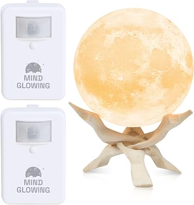 Mind-Glowing Night Safety & Bedtime Serenity Set: Toilet Light with Motion Sensor 2 Pack & Zen Moon Lamp