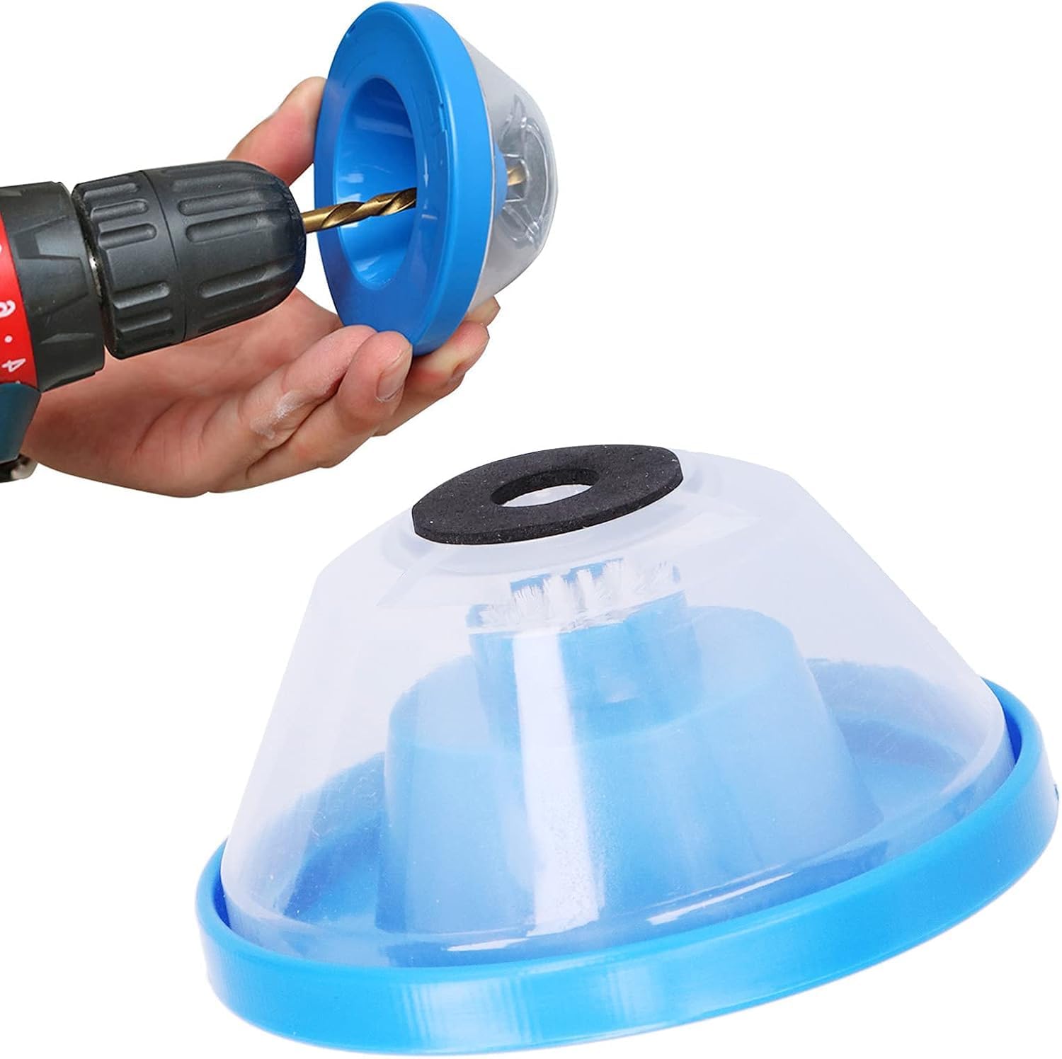 AEE® Matkap Toz Toplayıcı Aparat – Delme Sırasında Toz Emici Kalkan – 4-10 mm Uyumlu – Darbeye Dayanıklı Kaymaz Plastik – Duvar Tavan Beton Delme İçin Toz Koruma Aparatı