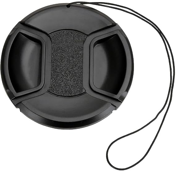 Universal Center Pinch Snap-on Front Lens Cap 40.5mm 46mm 49mm 52mm 55mm 58mm 62mm 67mm 72mm 77mm 82mm For Canon Nikon Sony Pentax Olympus Fuji Camera with String (72mm)
