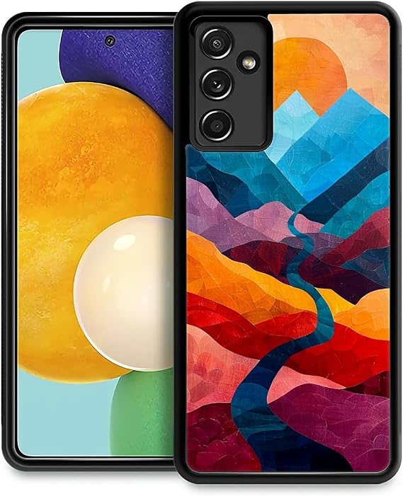 CARLOCA Compatible with Samsung Galaxy A14 5G Case for Girls Boys Ultra Protection Soft Silicone TPU Non Slip Back for Samsung Galaxy A14 5G Fashion Pattern Mountains Sunset Colorful Abstract